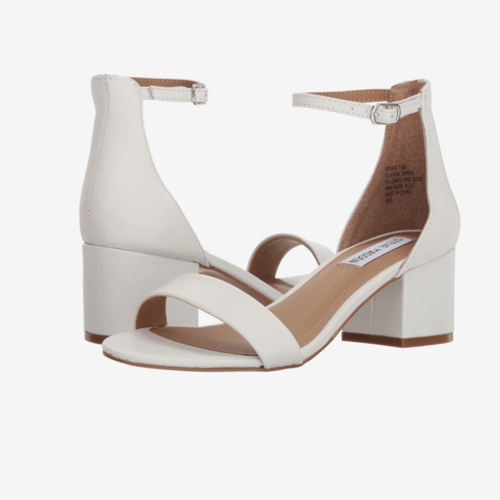 White block heel sandal